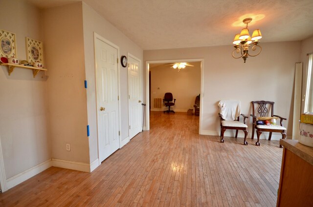 798 Buffalo Valley Rd, Cookeville, TN 38501 - sitting room featuring a chandelier, baseboards, and hardwood / wood-style floors