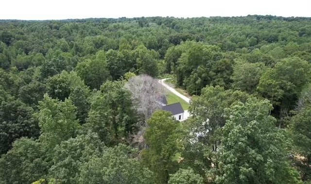 drone / aerial view with a forest view