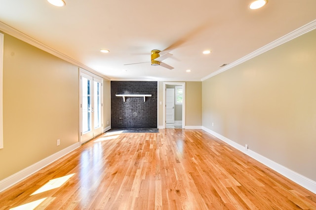 3635 Old Williamsport Rd, Williamsport, TN 38487 - interior space with baseboards, recessed lighting, light wood-style flooring, and crown molding