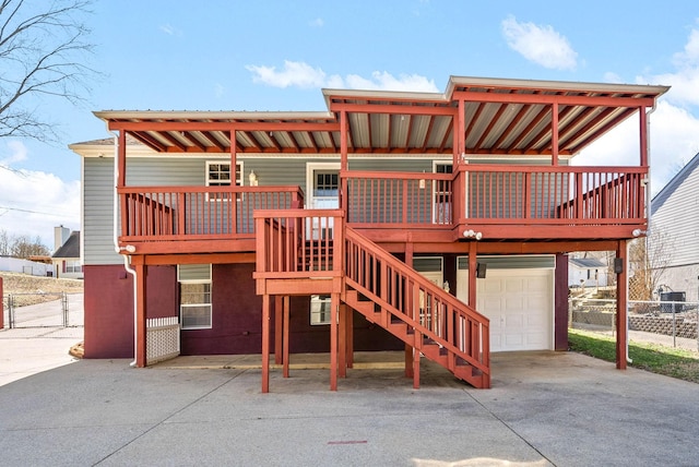 exterior space with stairs and fence