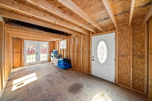 interior space featuring french doors and visible vents