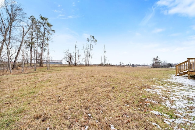 view of yard with a rural view