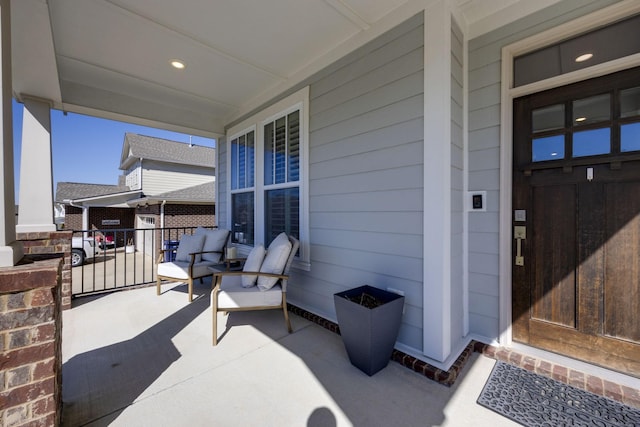 view of patio with a porch