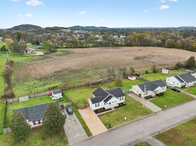 bird's eye view with a rural view