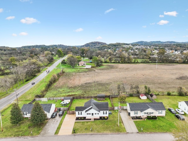 bird's eye view with a rural view and a mountain view