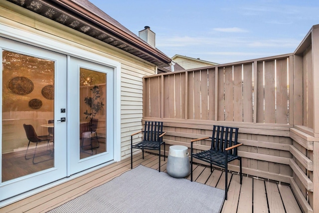 wooden deck with french doors