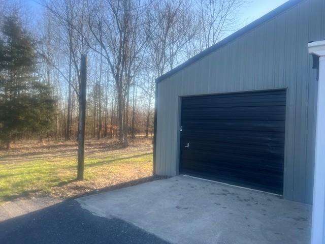 garage with driveway