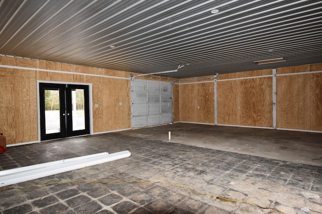 garage with french doors