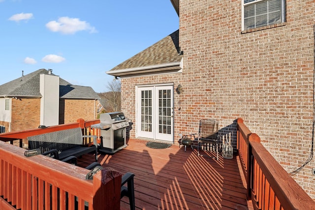 deck featuring area for grilling