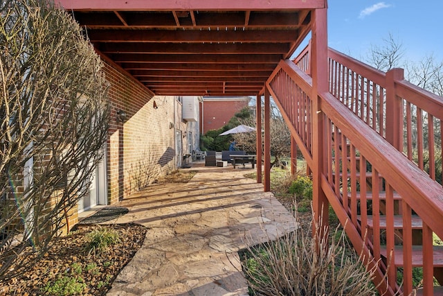 view of patio / terrace with stairs