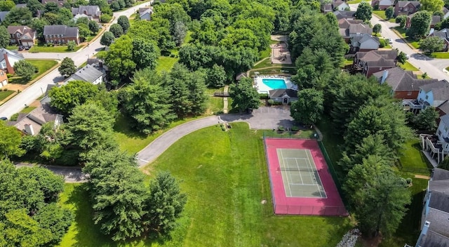 aerial view with a residential view