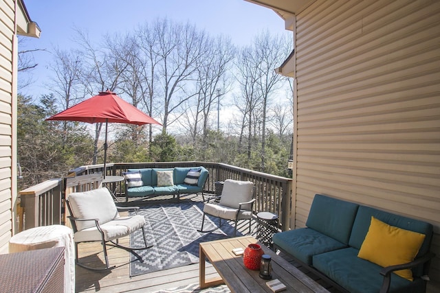 deck featuring an outdoor hangout area