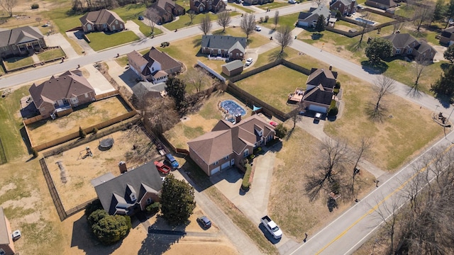 aerial view with a residential view