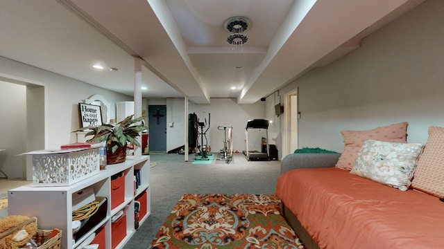 bedroom with carpet flooring