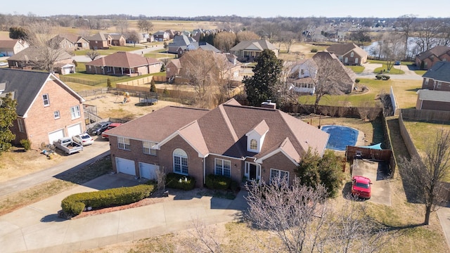 drone / aerial view featuring a residential view