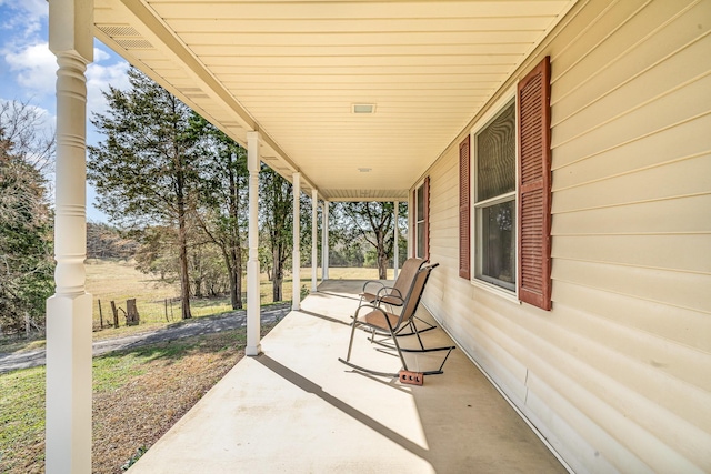 view of patio / terrace featuring covered porch