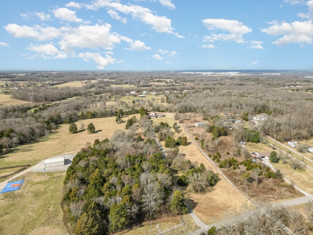 aerial view with a rural view