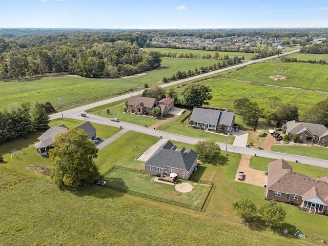 drone / aerial view with a rural view