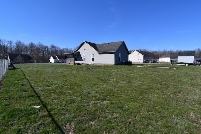 view of yard featuring fence