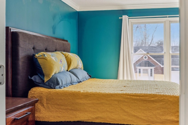 bedroom featuring ornamental molding