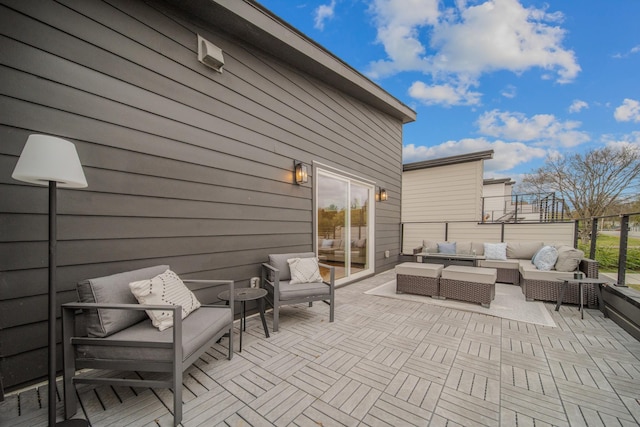 view of patio with an outdoor living space