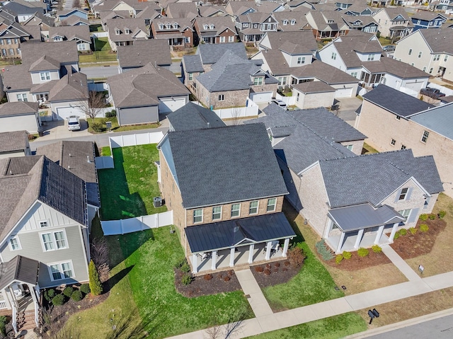 drone / aerial view with a residential view