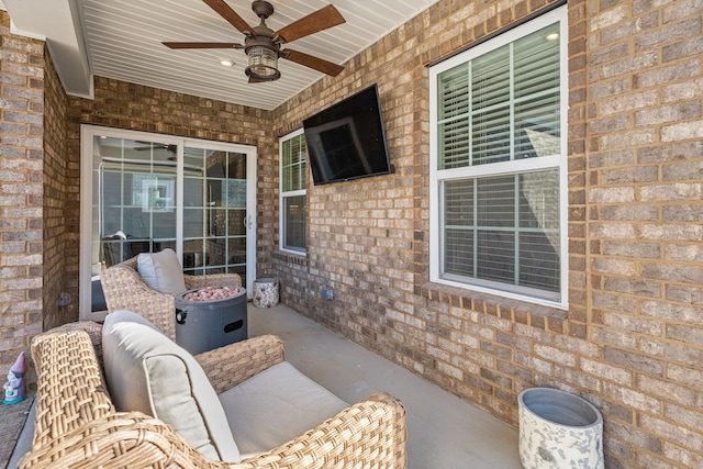 view of patio / terrace with ceiling fan