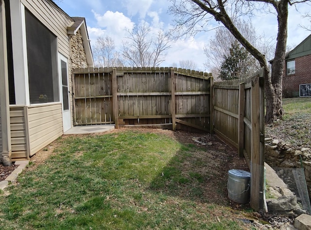 view of yard with fence