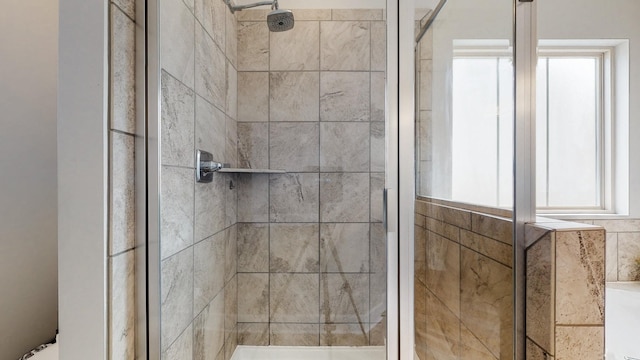 room details with a shower stall