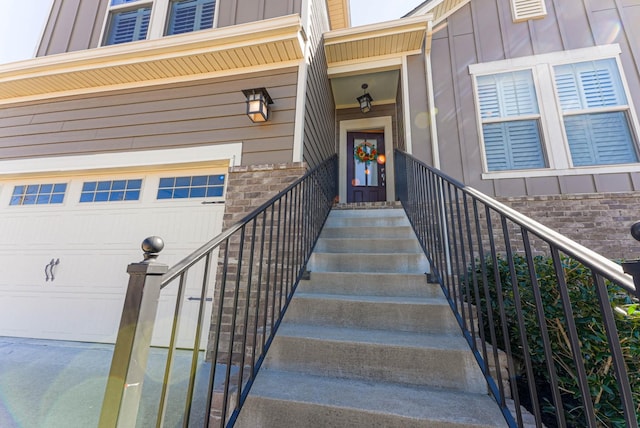 entrance to property with board and batten siding