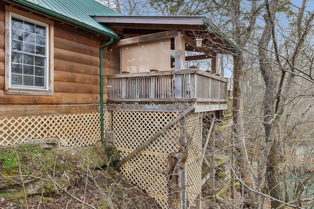 view of home's exterior with metal roof