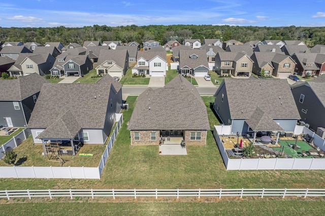 bird's eye view featuring a residential view