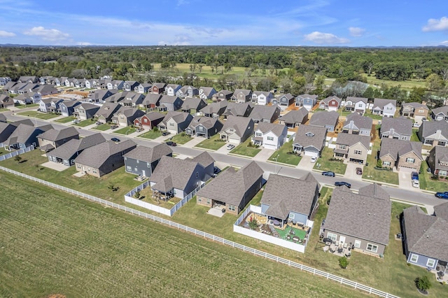 birds eye view of property with a residential view