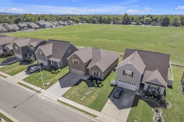 aerial view with a residential view