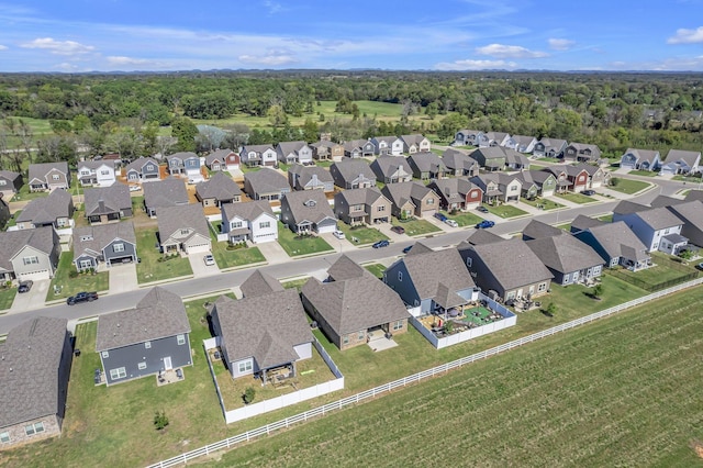 aerial view with a residential view