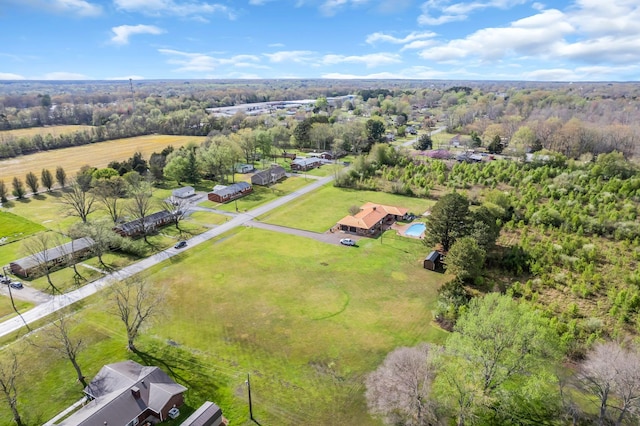 drone / aerial view with a rural view