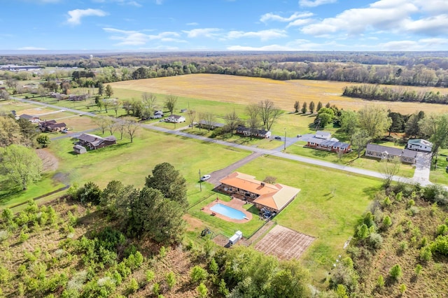 bird's eye view with a rural view