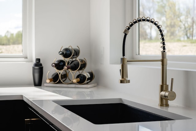 interior details featuring light countertops and a sink