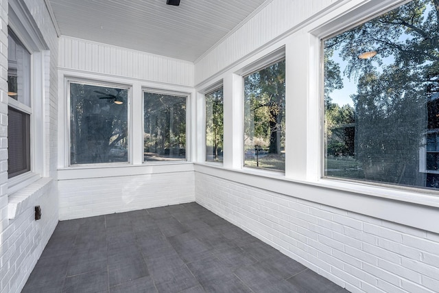 view of unfurnished sunroom