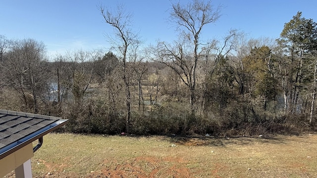 view of yard featuring a view of trees