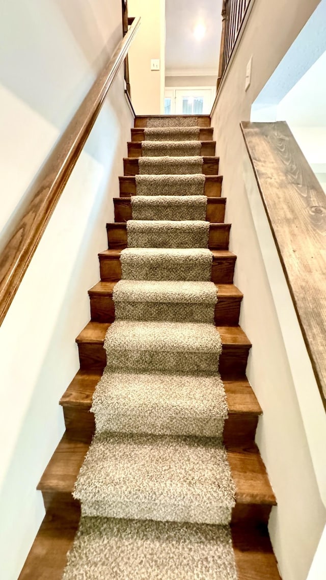 staircase featuring wood finished floors