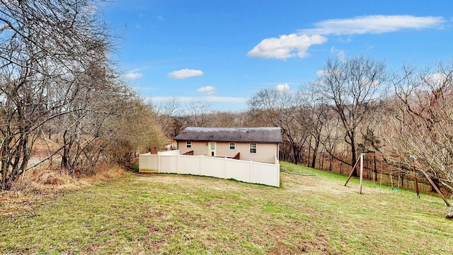 view of yard featuring fence