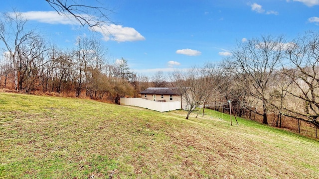 view of yard featuring fence