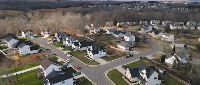 aerial view with a residential view