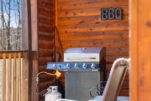 details with faux log siding