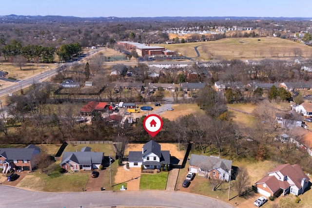 drone / aerial view with a residential view