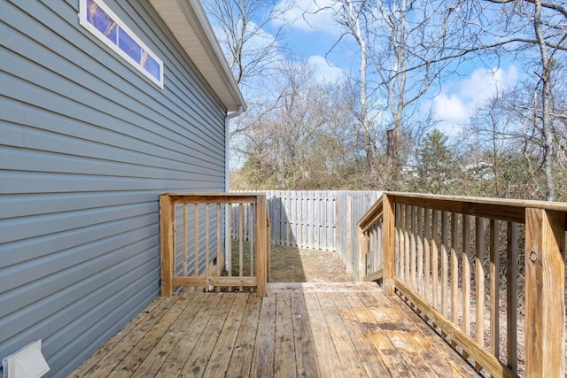 deck featuring fence