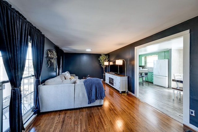 living room featuring wood finished floors