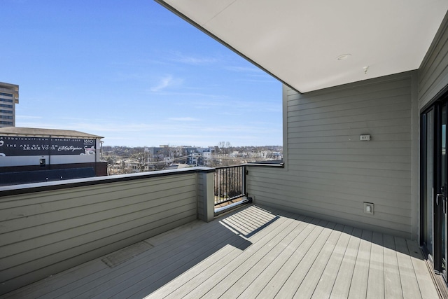 deck with a view of city