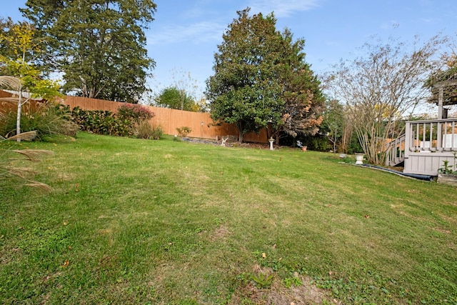 view of yard with fence